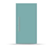 Porte d'entrée vert de gris, RAL 6034 Turquoise pastel, aluminium, 700 x 1700 mm, Schuco, Modèle Amiens, configurer individuellement