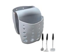 Porte d'éponge d'évier à selle - panier de vidange avec trous de filtre | Organisateur d'évier flexible pour éponges, séchage des aliments, supports pour double évier