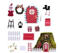 Porte des elfes miniatures | Kit fée des dents, porte de fées de Noël | Porte elfique pour scène miniature, kit fée des dents