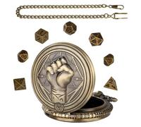 Porte-dés pour Montre de Poche, étui à dés en métal,Montre de Poche gravée Gear | Dés en métal avec Coque de Montre de Poche, Accessoires de Montre de Poche Vintage Inclus pour Femmes et Hommes