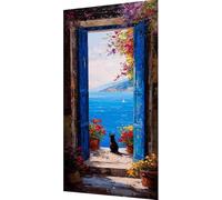 Porte Diamond Painting Adulte, 5D Diamond Painting Paysage Peinture Diamant Adulte Enfant Bricolage Cristal Strass Point de Croix Broderie Diamant Kit Complet Pour Décoration Murale 60x120cm i6-c37