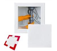 Porte d'inspection en plastique polyvalente ABS, Panneau d'accès carré autocollant de 12,7 à 32,5 cm for plomberie, douche, grenier camping-car, multicolore(White,150x150mm/6x6in)