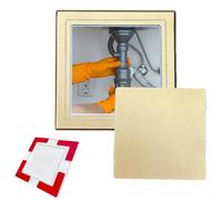 Porte d'inspection en plastique polyvalente ABS, Panneau d'accès carré autocollant de 12,7 à 32,5 cm for plomberie, douche, grenier camping-car, multicolore(Gold,150x150mm/6x6in)