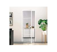 vidaXL Porte d'intérieur Blanc 83x201,5 cm Trempé verre aluminium fin