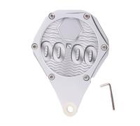 Porte-disque d'impôt de moto - Véhicule électrique | Cadre de permis de disque fiscal hexagonal | Support en aluminium avec clé, titulaire de l'étiquette de porte-carte pour la moto, argent métallique
