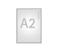 MAUL cadre A2 MAULsolid | Grand cadre pour posters, matériel publicitaire & photos | Cadre photo A2 avec profilé en aluminium de 25 mm | Cadre posters en format vertical | Argenté
