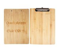 Porte document avec clip d'attache à personnaliser - Votre texte gravé sur ce clipboard en bois pour feuilles A4 - Clipboard personnalisable
