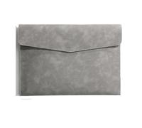 Porte Document Cuir 1 pochette en cuir A4, imperméable, résistante à l'usure, très grande capacité, for le rangement des fournitures scolaires et de bureau(Grey-A4)