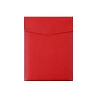 Porte Document Cuir Chemise A4 en similicuir, simple, grande capacité, porte-documents tendance, organiseur de documents, contrats, factures, bureau(Red)