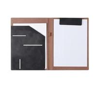 Porte Document Cuir Classeur A4 en cuir synthétique avec fermeture éclair et clip(Black)