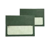 Porte Document Cuir Lot de 2 chemises en cuir A4, porte-documents, grande capacité, étanches, for documents, contrats, factures, fournitures bureau(Green without handle)