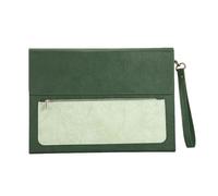 Porte Document Cuir Lot de 2 pochettes à documents A4 en cuir épais, grande capacité de rangement for le bureau et la maison(Light green)