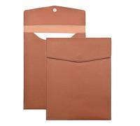 Porte Document Cuir Lot de 2 pochettes verticales A4 for documents professionnels, étanches et résistantes à l'humidité, avec boucle magnétique solide(Dark brown)