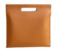 Porte Document Cuir Porte-documents en cuir A4 grande capacité, sac fourre-tout fin for femme, magnétique, for tablette, anniversaire(Brown Orange)