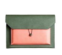 Porte Document Cuir Sacoche en cuir for dossiers A4, porte-documents d'information, porte-documents d'affaires, rangement de factures(Green)