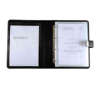 Porte Document Format A4 4 Anneaux Cuir Nappa Noir