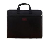 Porte Document Livre Durable A4 Sac de Document Dossier avec Handle Fermeture Courte Business Travel Man Handbag Red Black Trieur Organiseur(Black)