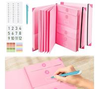 Porte Document, Pochette Document A4, Organisateur Document, Classeur à Pochettes, Range Document Bureau, Organisateur Papier, Classeur Rangement Documents pour L'école et Bureau (rose)