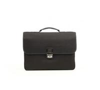 Porte document Toile et cuir 2 soufflets 8052 Noir