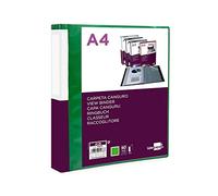 Porte-documents 60 pochettes kangourou pp din a4 vert translucide couverture et dos personnalisable