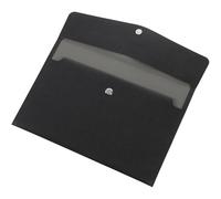 Porte-documents à Fermeture Pression Noir en Cuir A4 pour Lettres | Profil Fin pour Paquet, Rangement Solide, Étudiants et Bureau, Contrats, École et Archivage