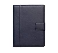 Porte Documents A4 100% Cuir Véritable Pleine Fleur Martelé - Conferencier Fabriqué à la Main par des Artisans Experts - Spacieux, pour une Réunion ou en Cours, avec Fermeture Magnétique - Bleu