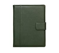 Porte Documents A4 100% Cuir Véritable Pleine Fleur Martelé - Conferencier Fabriqué à la Main par des Artisans Experts - Spacieux, pour une Réunion ou en Cours, avec Fermeture Magnétique - Vert