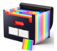 Trieur Document, 13 Compartiments Rangement Papier Dossiers Accordéon Organiseur Extensible A4 Classeur Trieur avec Couvercle et Onglets de Couleur pour Papier Classement Papier Administratif