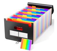 Porte-documents A4, 25 compartiments, trieur coloré, organiseur dossiers accordéon, rabat rangement papiers