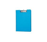 Porte-Documents A4, Clip Chromé, Poche Intérieure, Bleu Clair Robuste.