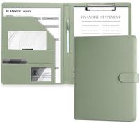 Porte Documents A4, Document Porte Folio Pochette Porte Document Pu Cuir Porte Bloc A4 Range Documents Trieur Organiseur Portfolio Planchettes Porte-Formulaires (Marron)