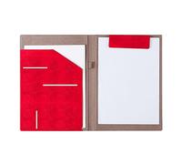 Porte-Documents A4 Dossier A4 Office Business Clip en cuir Livre de signature de contrat Fournitures de Bureau(rouge)
