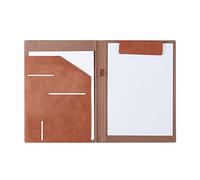 Porte-Documents A4 Dossier A4 Office Business Clip en cuir Livre de signature de contrat Fournitures de Bureau(marron)