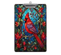 Porte-documents A4 en acrylique avec vitrail représentant un cardinal rouge
