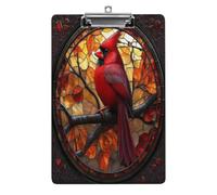Porte-documents A4 en acrylique avec vitrail représentant un cardinal rouge