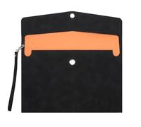 Porte-documents A4 en cuir synthétique avec poignée de transport - Étui étanche avec compartiments et extension, porte-documents, organiseur pour papier, papeterie et étui pour tablette - Noir