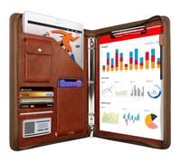 Porte Documents A4, Mallette Multifonctionnelle 3 Reliures à Anneaux, Porte Bloc-notes pour Record de RéunionRDV Affaire