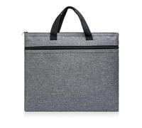 porte documents a4 sacoche porte document homme, léger sac zippé avec 2 poches imperméable à l'eau oxford A4 folder bag bureau de conférence document bag papeterie scolaire (Gris)