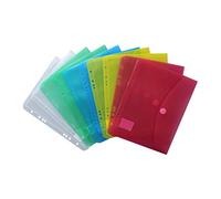 Porte-documents A5 paysage Exxo de HFP avec bande de classement couleurs assorties - lot de 10