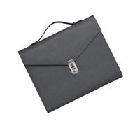 Porte-documents avec fermeture à combinaison, aspect cuir synthétique et poignée supérieure pour réunion, transport, documents, réunion, organiseur de fichiers professionnels
