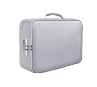 Porte-documents avec serrure ignifuge 3 couches avec fermeture éclair étanche - Organiseur de voyage pour ordinateur portable, dossiers, certificats, cadeaux - Gris - Taille unique