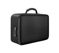 Porte-documents avec serrure, ignifuge, 3 couches, avec fermeture éclair étanche, organiseur de voyage pour ordinateur portable, dossiers, certificats, cadeaux plats (noir, taille unique)