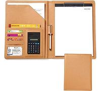 Porte-documents, Bloc-notes professionnel en similicuir avec calculatrice et porte-documents intégré for documents de conférence travail(Geel)