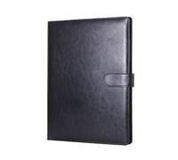 Porte Documents Conférencier multifonctionnel A4, classeur de papeterie d'entreprise, classeur de contrats en cuir, organisateur à fermeture éclair, porte-cartes(Black)