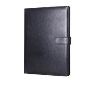 Porte Documents Conférencier multifonctionnel A4, classeur de papeterie d'entreprise, classeur de contrats en cuir, organisateur à fermeture éclair, porte-cartes(Black)