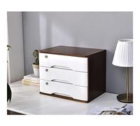 Porte-documents de bureau en bois avec serrure A4 - 3 tiroirs - Élégant et sécurisé - Pour la maison et le bureau