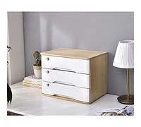 Porte-documents de bureau en bois avec verrou A4 - 3 tiroirs - Solution de bureau élégante et sécurisée pour la maison et le bureau
