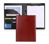 Porte-documents de conférence, Pochette à documents en cuir, dossier 320x250x30mm, voyage d'affaires multicolore(Light Brown)