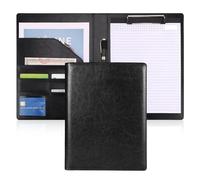 Porte-documents de conférence, Pochette à documents en cuir, dossier 320x250x30mm, voyage d'affaires multicolore(Black)
