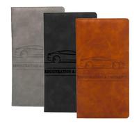 Porte-documents de voiture pour cartes | Porte-cartes en cuir synthétique pour permis de conduire, clés, cartes de visite, reçus, carte d'immatriculation et documents d'assurance, Tr, gris, Refer to
